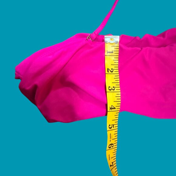 💗 Hot Pink High-Waisted Bandeau Bikini Set (Size L) - Picture 6 of 10